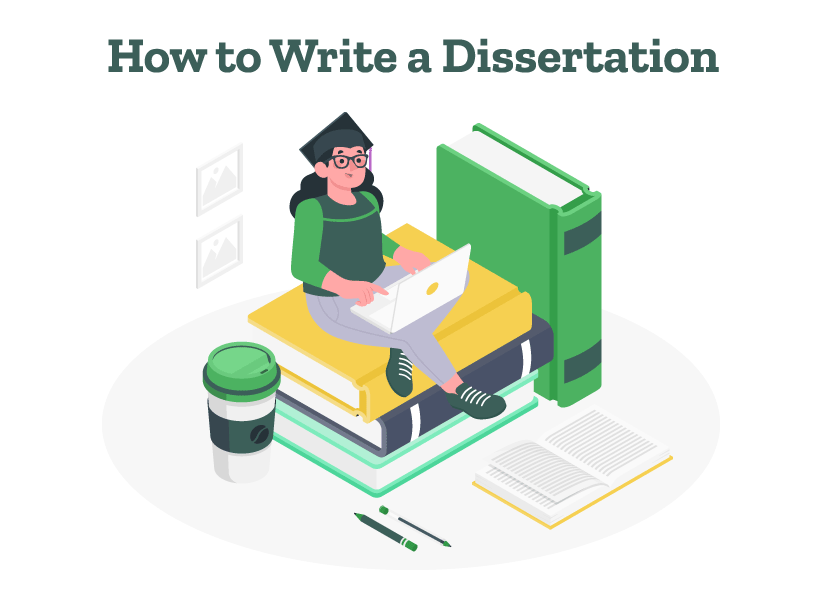 A student is researching the steps for how to write a dissertation.