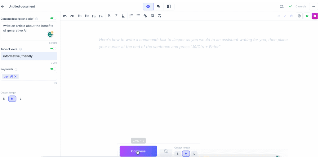 Jasper.ai essay writing tool.