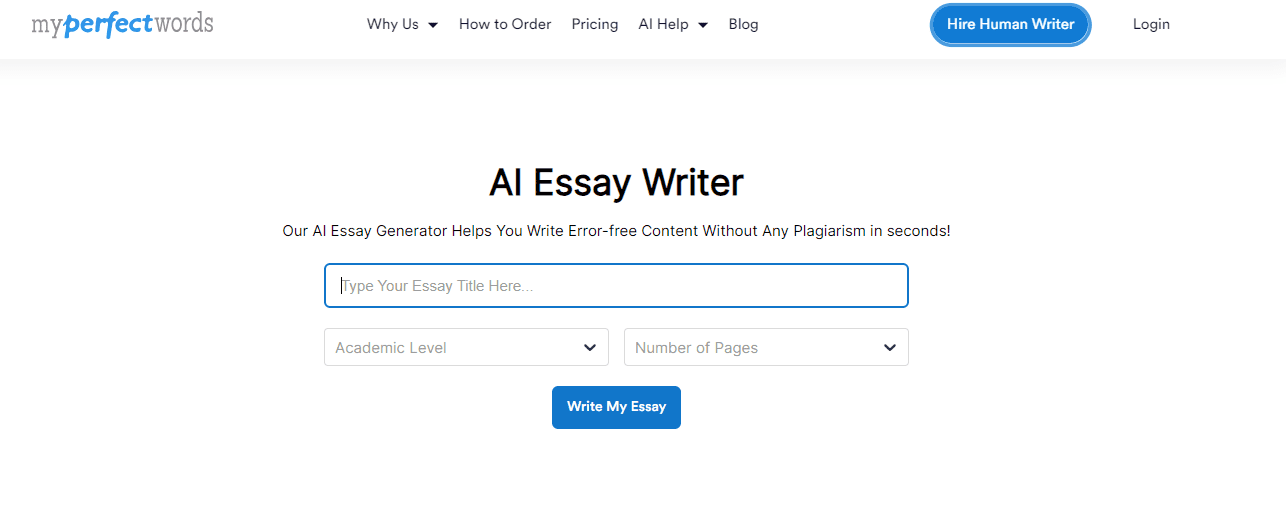 MyPerfectWords essay writing tool.