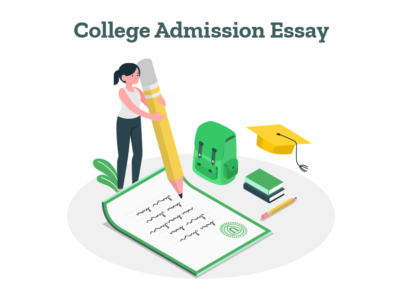 An applicant is writing a college admissions essay.
