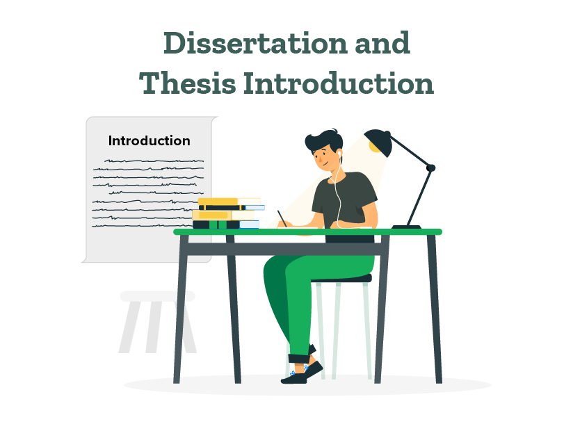 A student is writing a dissertation and thesis introduction.