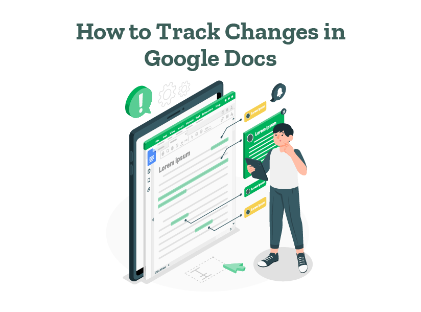A author is tracking changes in Google Docs.
