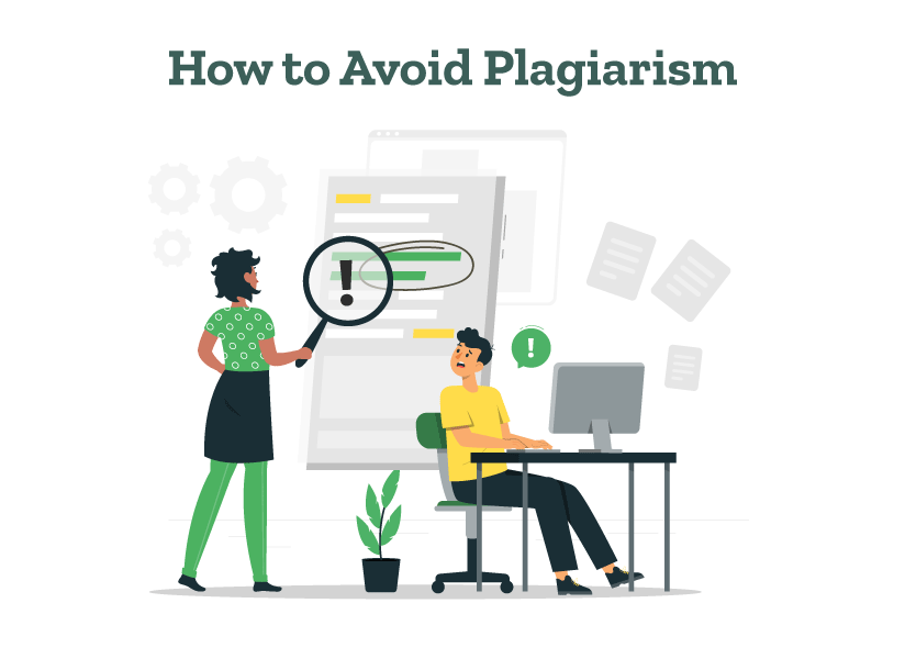 A student has detected plagiarized content and is thinking about how to avoid plagiarism.