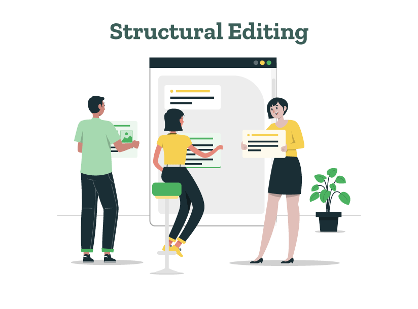 3 editors are performing structural editing and organizing the content.