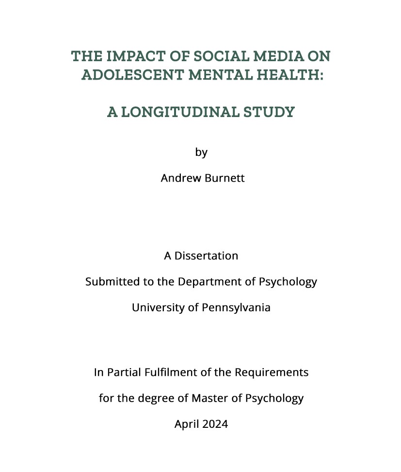 This image shows the first dissertation title page example.