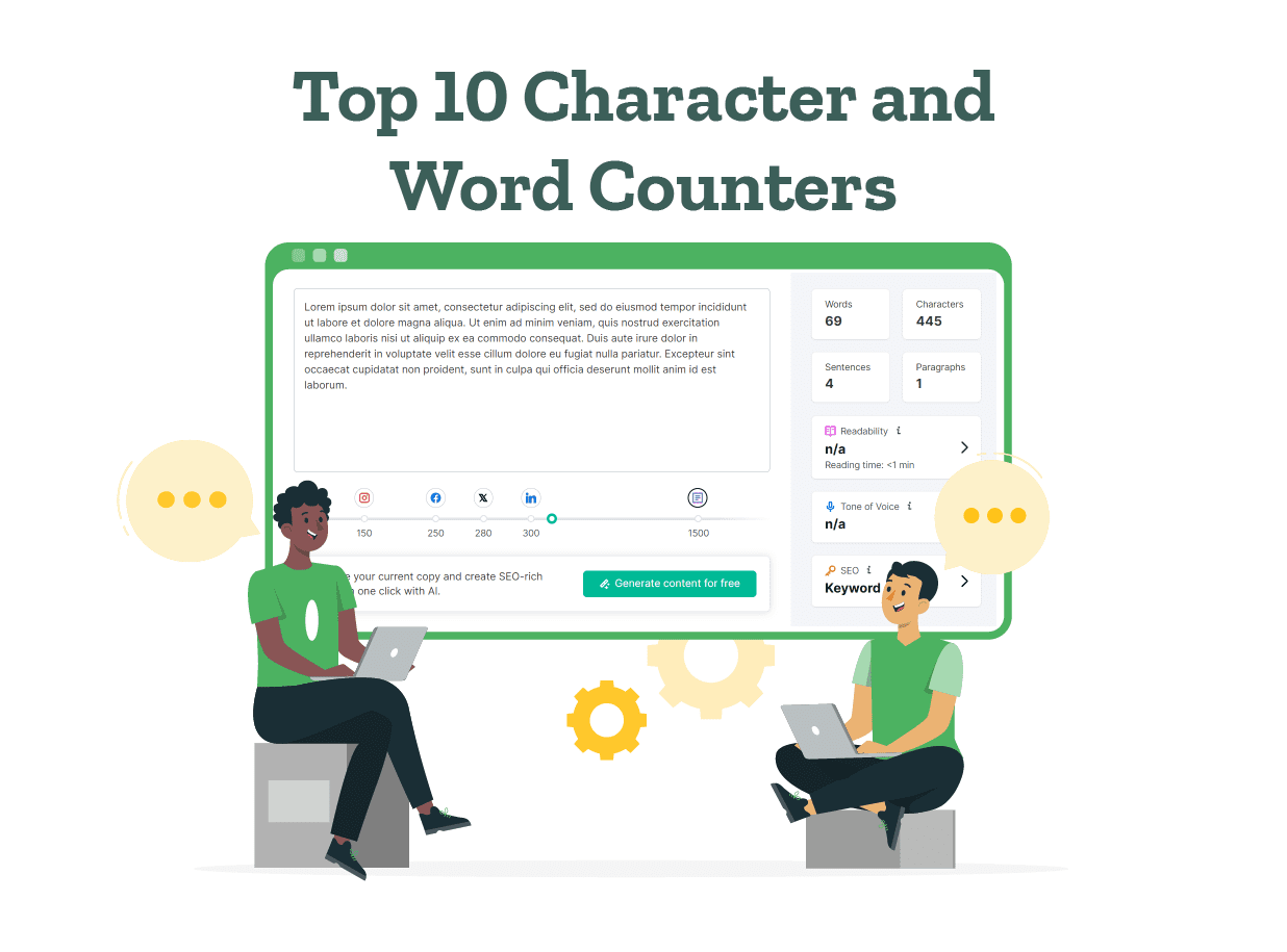 Two writers are listing down the top 10 characters and word counters.