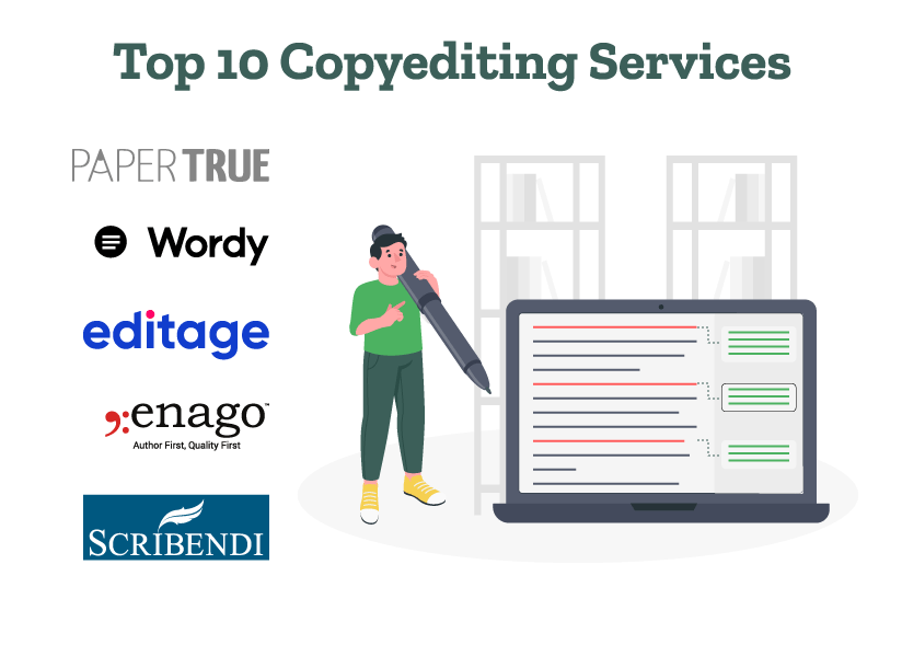 A student is thinking about the best copyediting services like PaperTrue, Wordy, Editage, Enago, and Scribendi.