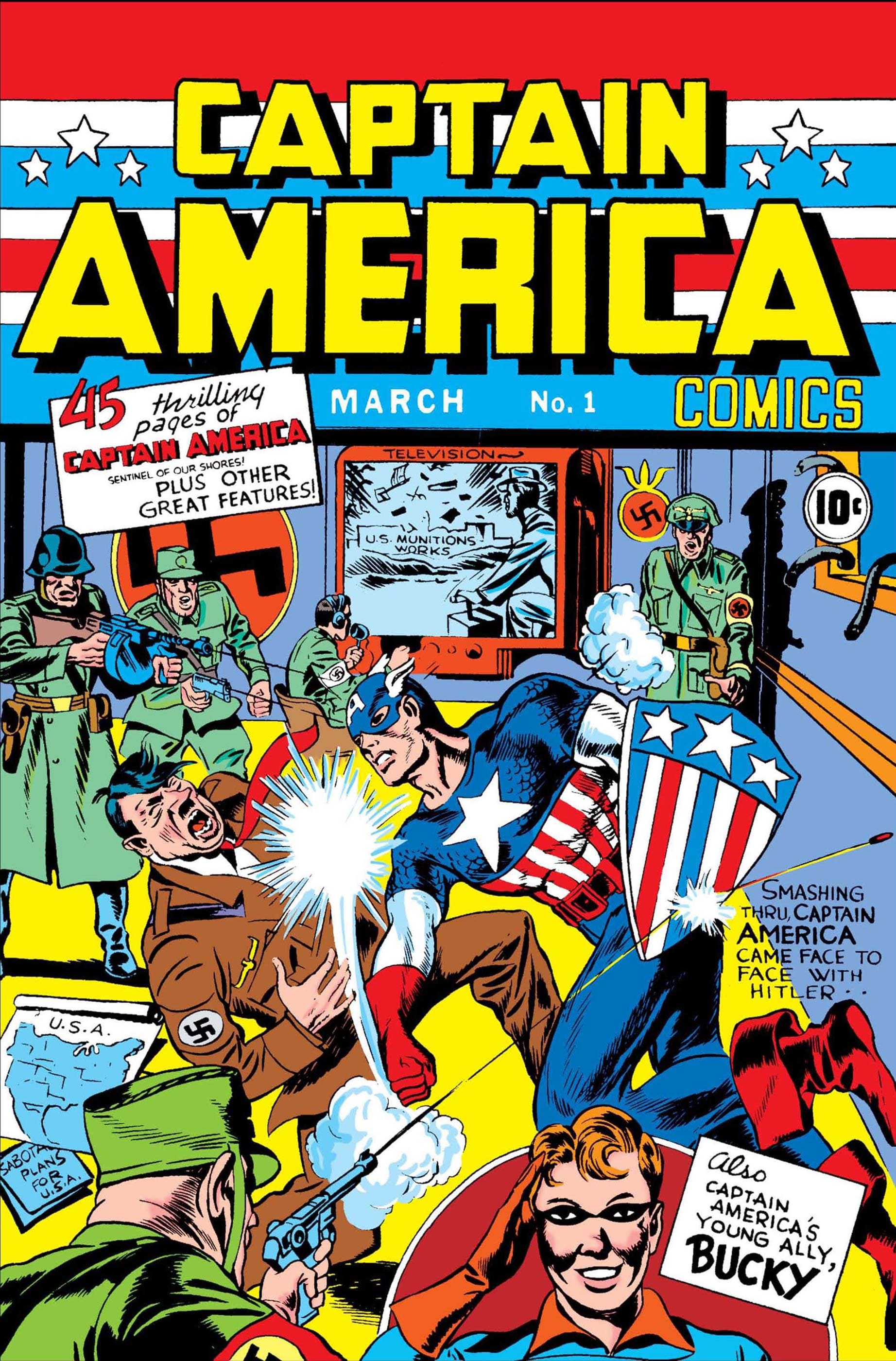 Captain America #1 comic book cover.