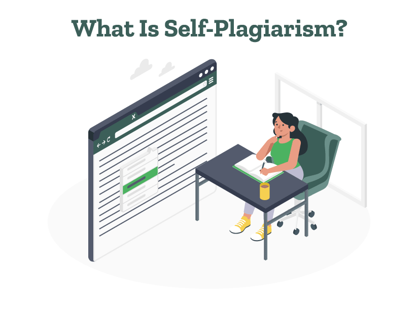 A student is reading about what is self-plagiarism and how to prevent it.